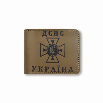 Кожаная обложка для удостоверения ГСЧС (хаки, черное тиснение) DSNS9AA фото