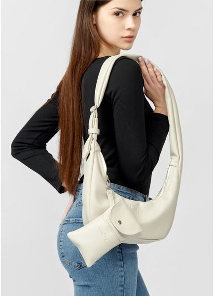 Женская сумка Sambag HOBO M серый шелк 53100030 фото