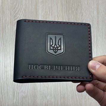 Обложка на Удостоверение черная с красной нитью op450blr фото