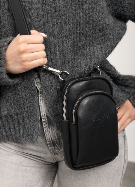 Жіноча сумка Sambag Modena для телефону чорна 96193001 фото