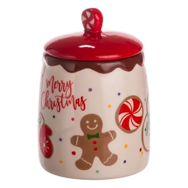 Банка для сипучих продуктів з кришкою з порцеляни 9&times;13 (см) Merry Christmas CR-1-42 CR-1-42 фото