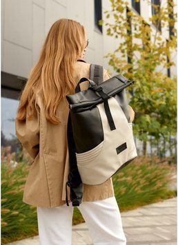 Рюкзак ролл Sambag унисекс RollTop KQN чорно-сірий 24320130 фото