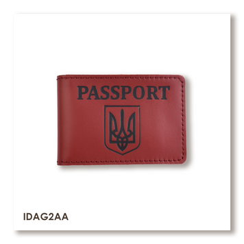 Обложка для ID-карты PASSPORT с гербом (красная, чёрное тиснение) IDAG2AA фото