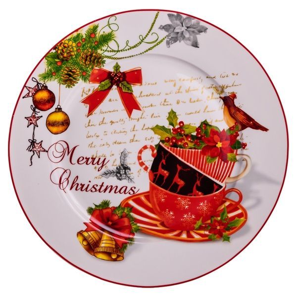 Набор новогодних тарелок из фарфора Merry Christmas 7 (шт) &Oslash;26.5/19 см Yiwu HP-SDHK-13 HP-SDHK-13 фото