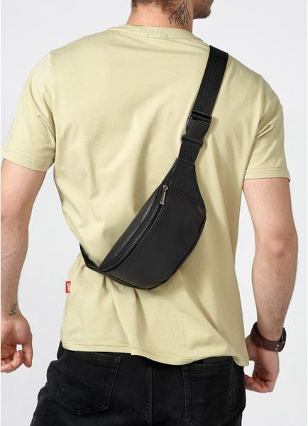 Сумка на пояс бананка шкіряна Sambag Tirso Noir Dark чорний 81119001m фото