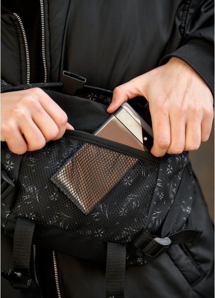 Большая мужская поясная сумка бананка Sambag DynamicDart черный принт 80411702m фото