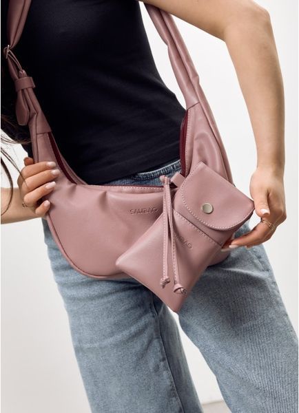 Жіноча сумка Sambag HOBO S рожева 53100106 фото