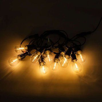 Вулична ретро-гірлянда S14 світлодіодна 5 м, 10 LED-ламп, жовте світло S14Y фото