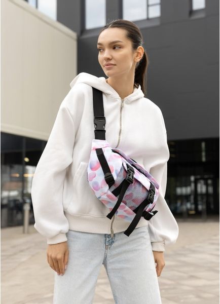 Большая женская поясная сумка бананка Sambag DynamicDart тканевая принт "Blush Drop" 80411152 фото