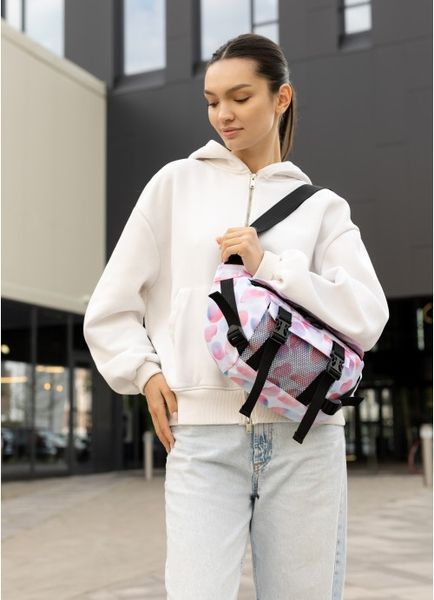 Большая женская поясная сумка бананка Sambag DynamicDart тканевая принт "Blush Drop" 80411152 фото
