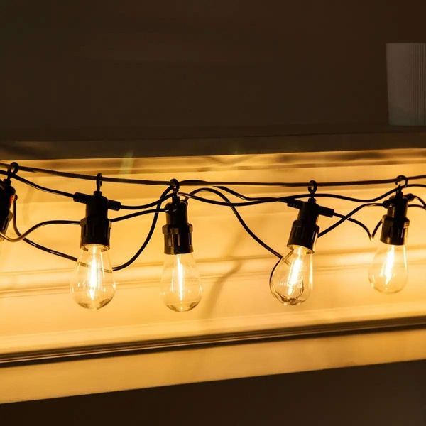 Вулична ретро-гірлянда S14 світлодіодна 5 м, 10 LED-ламп, жовте світло S14Y фото