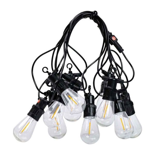 Вулична ретро-гірлянда S14 світлодіодна 5 м, 10 LED-ламп, жовте світло S14Y фото