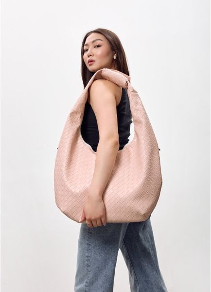 Жіноча сумка Sambag HOBO WEAVE пудра 53330066 фото