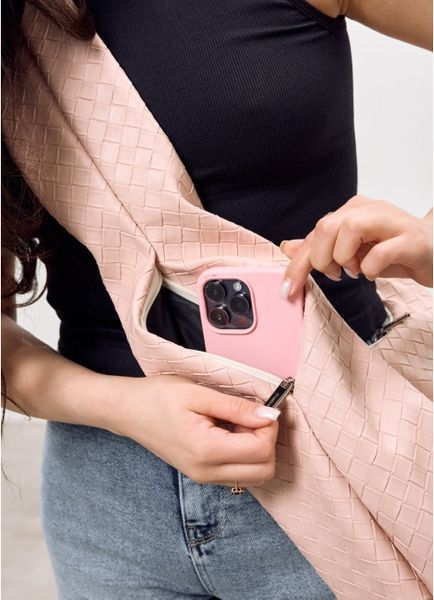 Жіноча сумка Sambag HOBO WEAVE пудра 53330066 фото