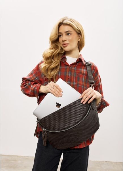 Жіноча шкіряна cумка-бананка під ноутбук Sambag Urban Laptop 51411120 фото