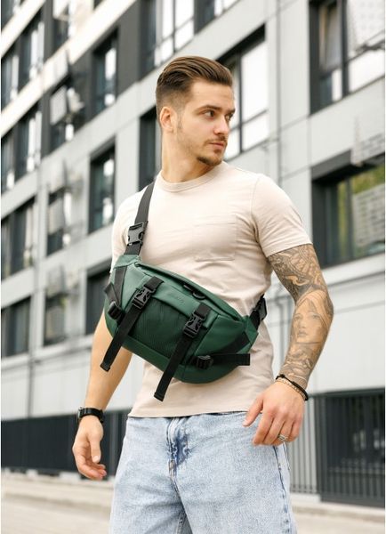 Большая мужская поясная сумка бананка Sambag DynamicDart зеленая 80411007m фото
