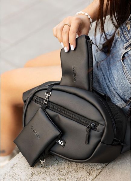 Сумка через плечо женская бананка Sambag Flex черная 85351001 фото
