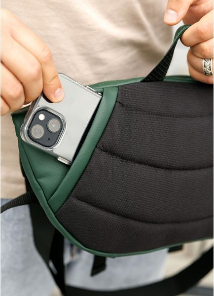 Большая мужская поясная сумка бананка Sambag DynamicDart зеленая 80411007m фото