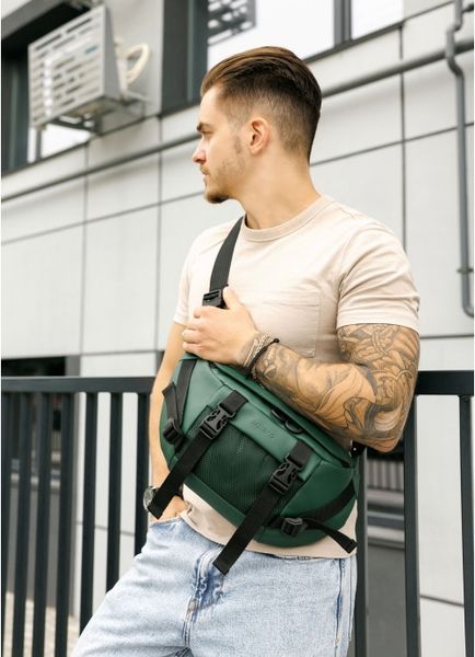 Большая мужская поясная сумка бананка Sambag DynamicDart зеленая 80411007m фото