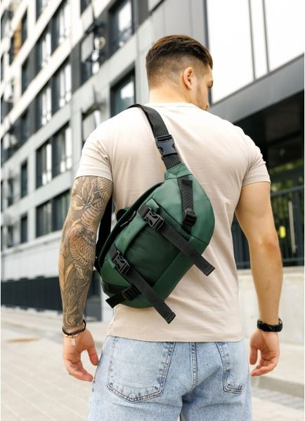 Большая мужская поясная сумка бананка Sambag DynamicDart зеленая 80411007m фото