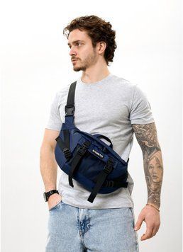 Большая мужская поясная сумка бананка Sambag DynamicDart синяя 80411515m фото