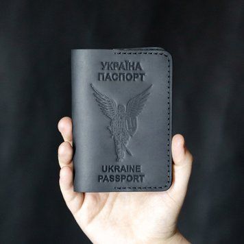 Обкладинка на паспорт Янгол-воїн ЗСУ чорна yaop290bl фото