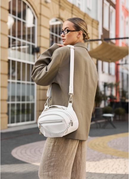 Сумка через плечо женская бананка Sambag Pure белая 85515008 фото