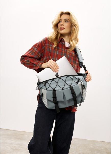 Женская сумка-бананка под ноутбук Sambag Urban Pro голубая 51411210 фото