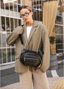 Сумка через плече жіноча бананка Sambag Pure чорна 85515001 фото