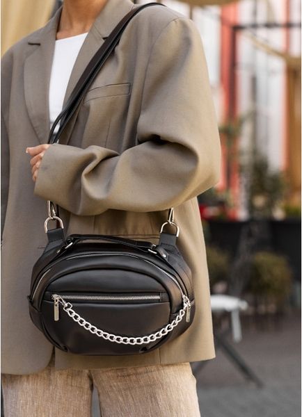 Сумка через плечо женская бананка Sambag Pure черная 85515001 фото