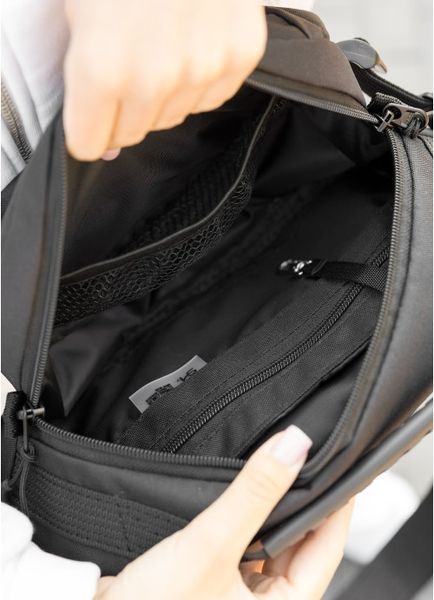 Женская сумка через плечо бананка Sambag Flex Pro черная 85451065 фото
