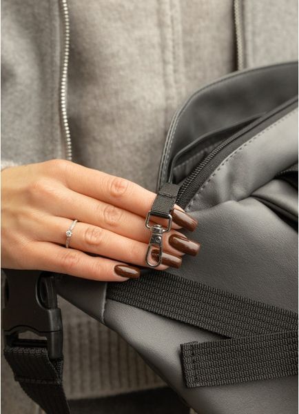 Большая женская поясная сумка бананка Sambag DynamicDart графитовая 80411009 фото