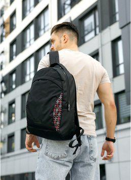 Мужской рюкзак Sambag Zard Urban черный тканевый принт 25000148m фото