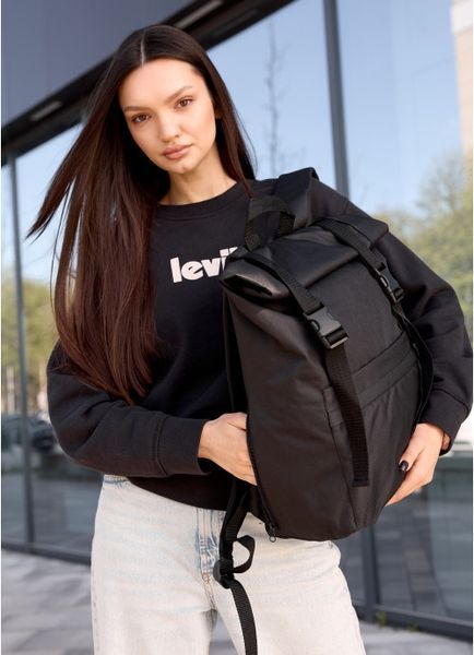Жіночий рюкзак ролл Sambag RollTop Milton чорний тканевий 24211065 фото