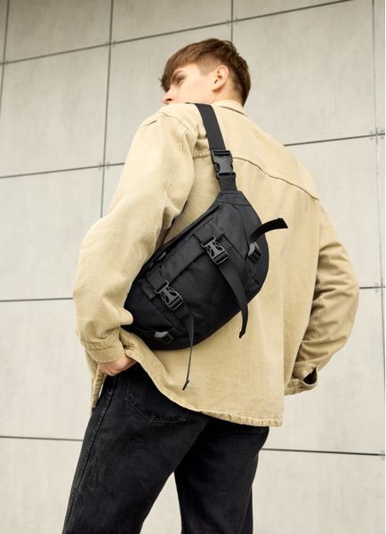 Большая мужская поясная сумка бананка Sambag DynamicDart принт "Palm" тканевая 80411065m фото