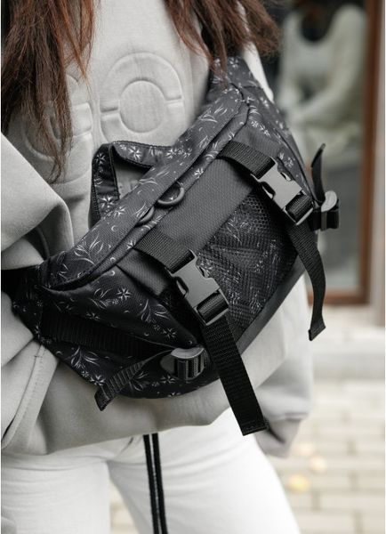 Большая женская поясная сумка бананка Sambag DynamicDart черный принт 80411702 фото