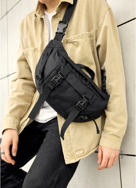 Большая мужская поясная сумка бананка Sambag DynamicDart принт "Palm" тканевая 80411065m фото
