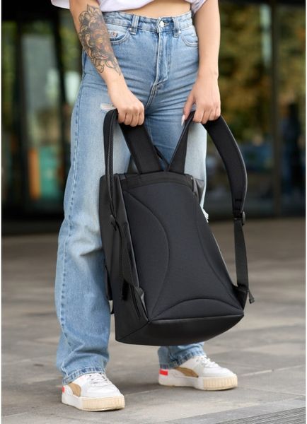Рюкзак ролл Sambag жіночий RollTop Milton Flap чорний 24251001 фото
