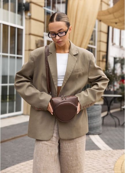 Жіноча кросбоді сумка бананка Sambag Sofi шоколад 88193020 фото