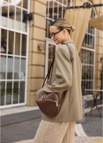 Жіноча кросбоді сумка бананка Sambag Sofi шоколад 88193020 фото