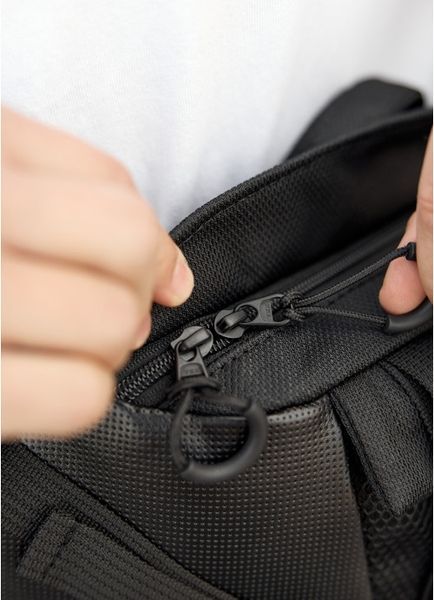Велика чоловіча поясна сумка бананка для планшета Sambag DynamicDart чорна тканева 80411701m фото