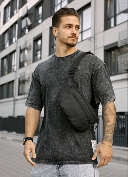 Сумка на пояс бананка Sambag Tirso Max чорний тканевий 80341065m фото