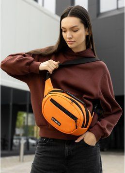 Сумка через плече жіноча бананка Sambag Flex помаранчева 85351029 фото