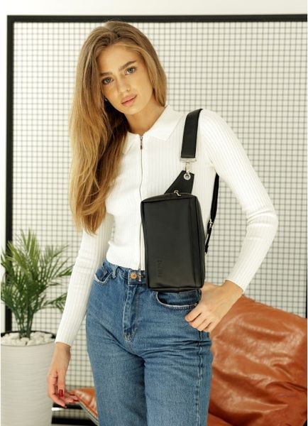 Жіноча сумка бананка Sambag Harvi чорна 88213001 фото