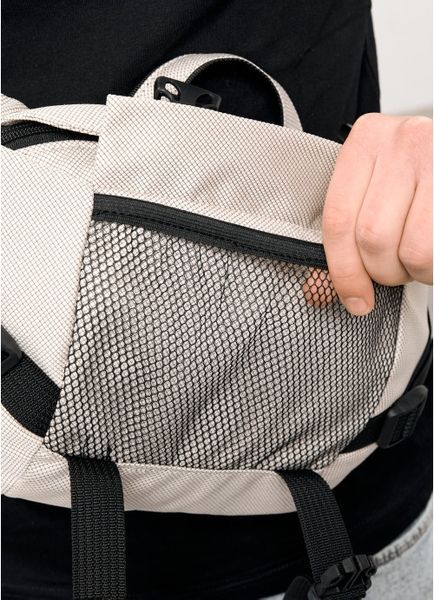 Большая мужская поясная сумка бананка Sambag DynamicDart серый шелк 80411530m фото