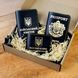 Набор обложек: военный билет, УБД и Passport (чёрный, золотое тиснение, желтая нить) N7A1D04 фото 1