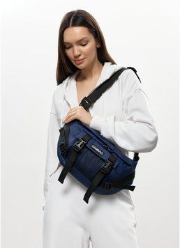 Велика жіноча поясна сумка бананка Sambag DynamicDart синя 80411515 фото