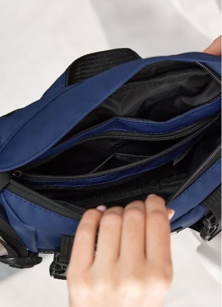 Большая женская поясная сумка бананка Sambag DynamicDart синяя 80411515 фото