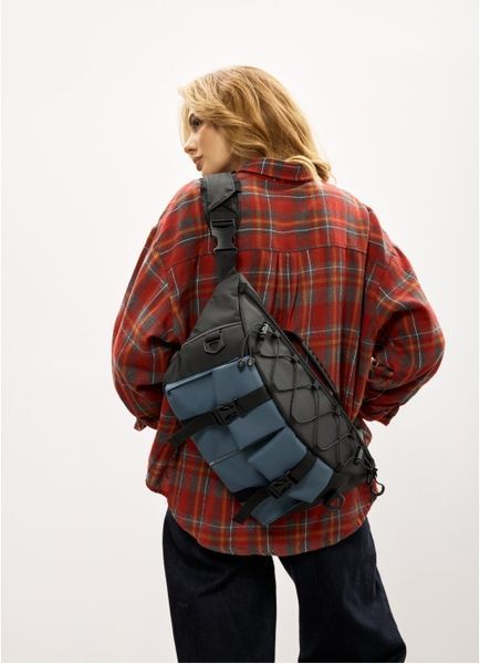 Жіноча cумка-бананка під ноутбук Sambag Urban Pro чорно-синя 51411215 фото