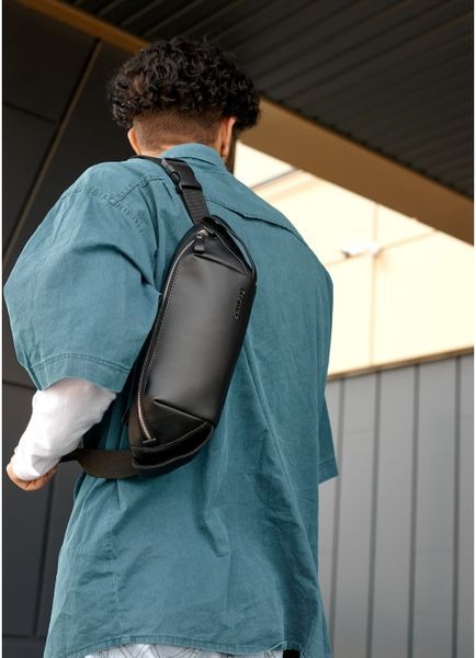 Сумка через плече бананка Sambag Holster MSH чорна з перфорацією 87113001m фото